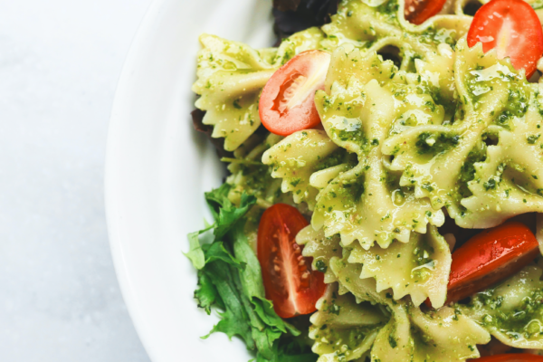 A bowl of pesto pasta, image from unsplash