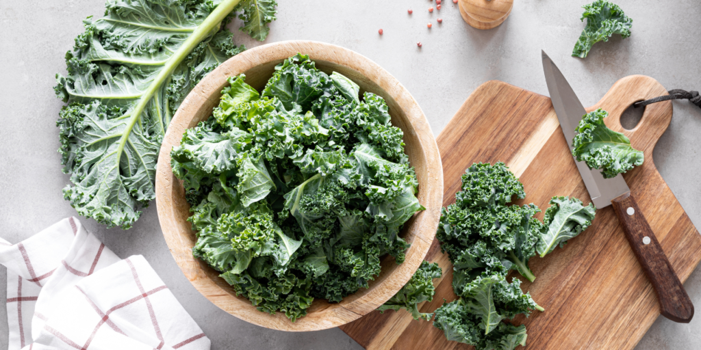 kale on a cutting board