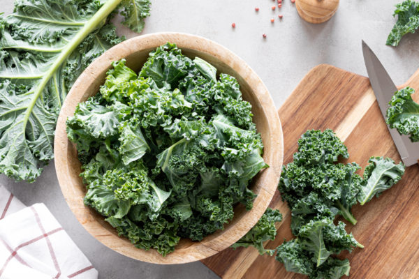 kale on a cutting board